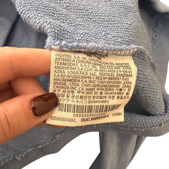 ZARA Cutout Turtleneck Sweatshirt Light Blue Large - Picture 6 of 6